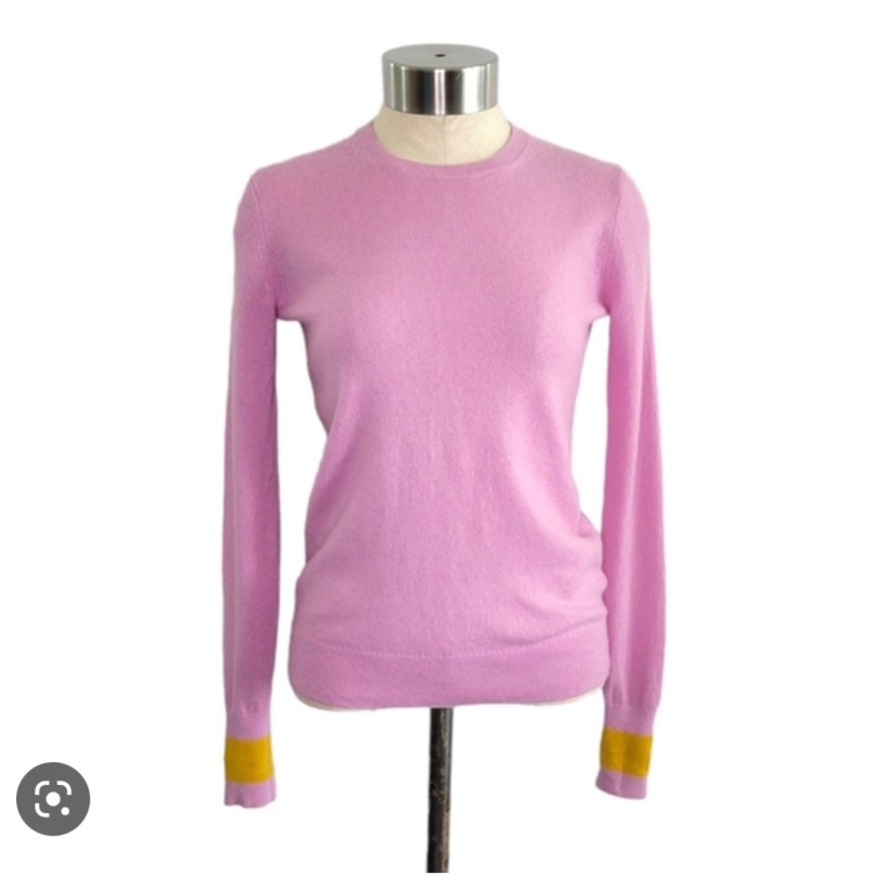 Everlane Women's Cashmere Crew Sweater Pink and Yellow size M